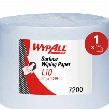 WypAll® 7200 L10 Surface Wiping Paper - Jumbo Roll Blue - 1,000 Paper Wipes