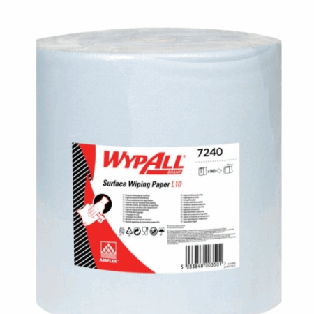WypAll® 7240 L10 Surface Jumbo Xtra Wide Wiper Blue Roll - 1 Ply, 1,000 Paper Wipers