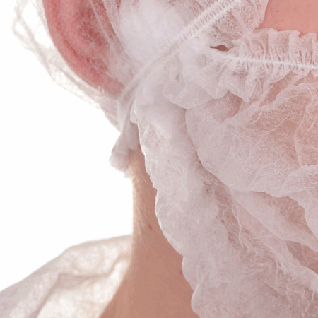 30009 Beard Snood Pleated White or Blue (Pack of 1000) - Image 2
