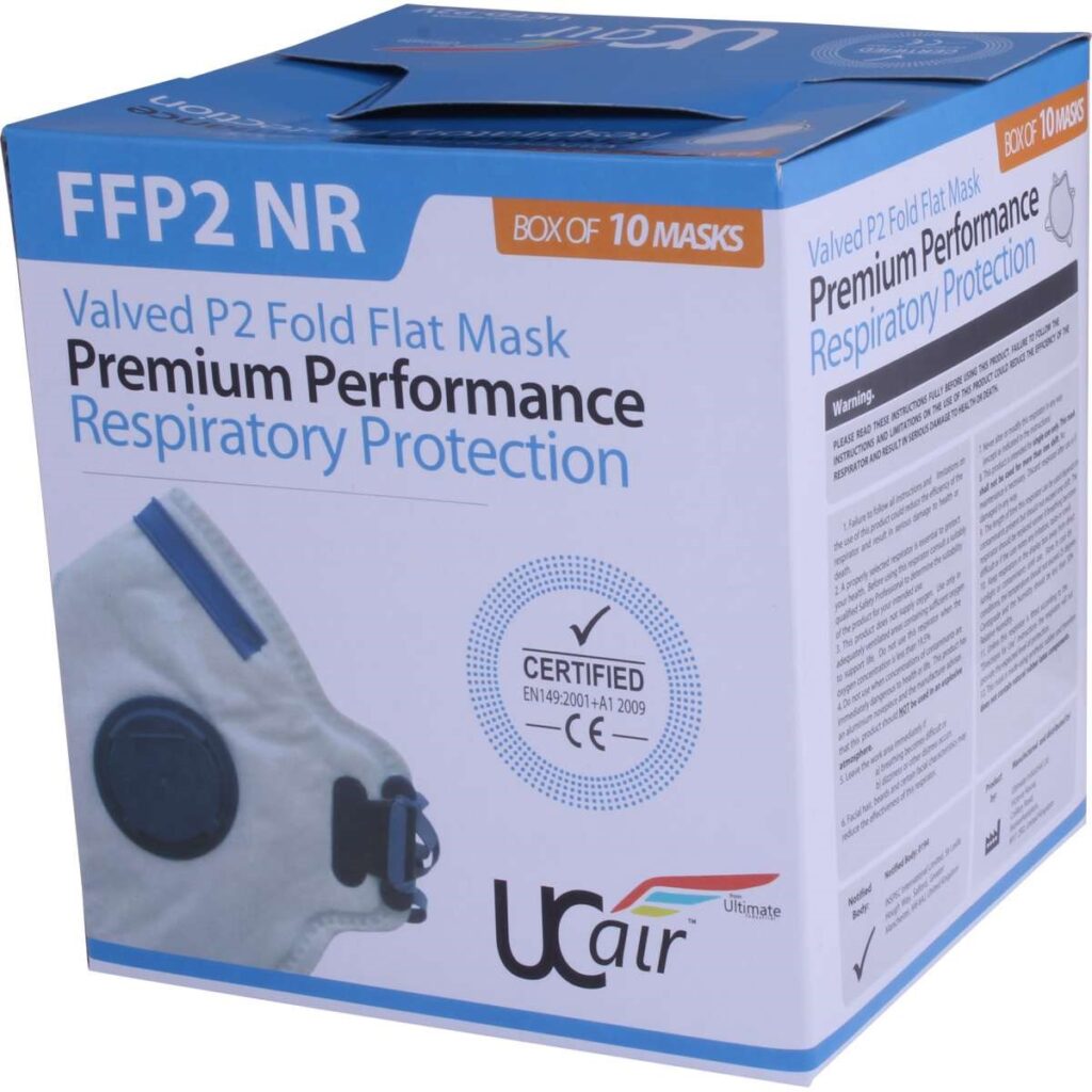 Ucair UCFD-P2V Disposable FFP2 Fold Flat Mask (UOM Box of 10)