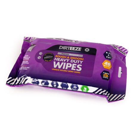 Dirteeze Rough And Smooth Wipes Purple DZRS40 40 Wipes