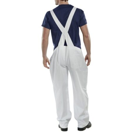 Beeswift Cotton Drill Bib And Brace White CDBBW - Image 2