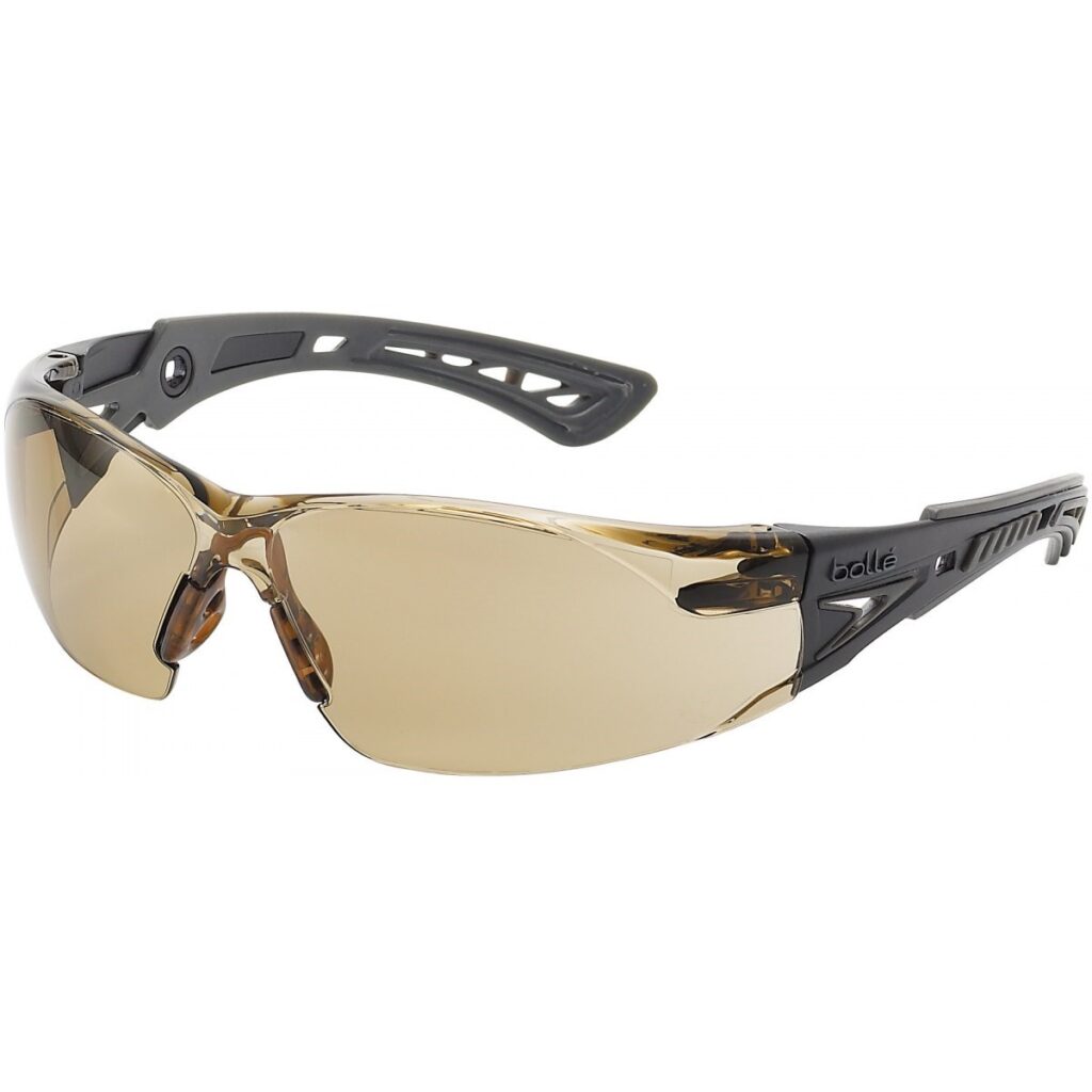 Bolle Rush+ Twilight PC lens - PLATINUM hard coat & anti-fog coating - Bi-material PC+TPR grey/black temples