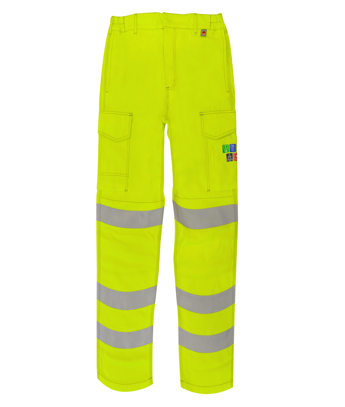 MORSE: INHERENT FR ARC COMBAT TROUSER HI VIS YELLOW WITH FR TAPES - TALL LEG
