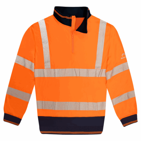 SCHOONER: HI-VIS TWO-TONE 1/4 ZIP SWEATSHIRT