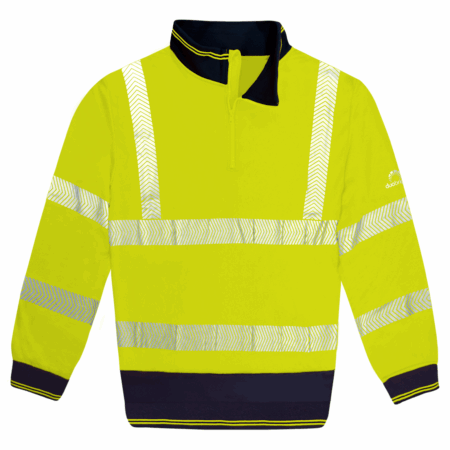 SCHOONER: HI-VIS TWO-TONE 1/4 ZIP SWEATSHIRT