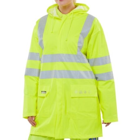 Beeswift Fire Retardant Hi-vis Anti-static Jacket Saturn Yellow