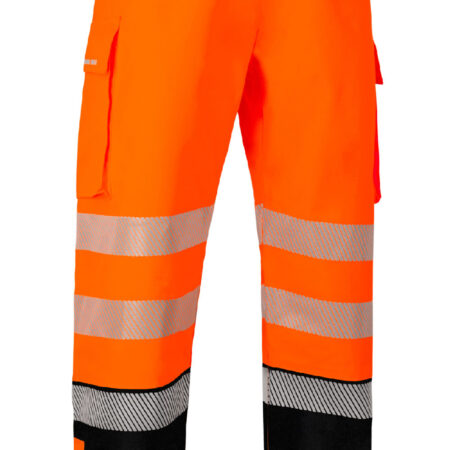 Beeswift Deltic Hi-vis Two-tone Ripstop Breathable And Waterproof Rail Overtrouser Orange / Black Item Code: BSDTRTTORBL - Image 2