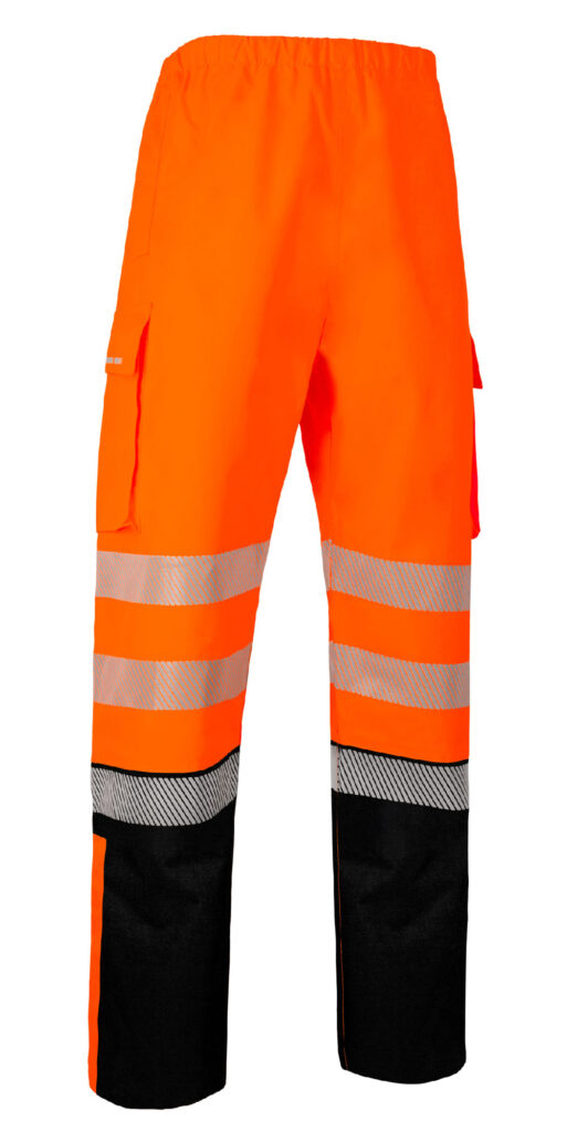 Beeswift Deltic Hi-vis Two-tone Ripstop Breathable And Waterproof Rail Overtrouser Orange / Black Item Code: BSDTRTTORBL