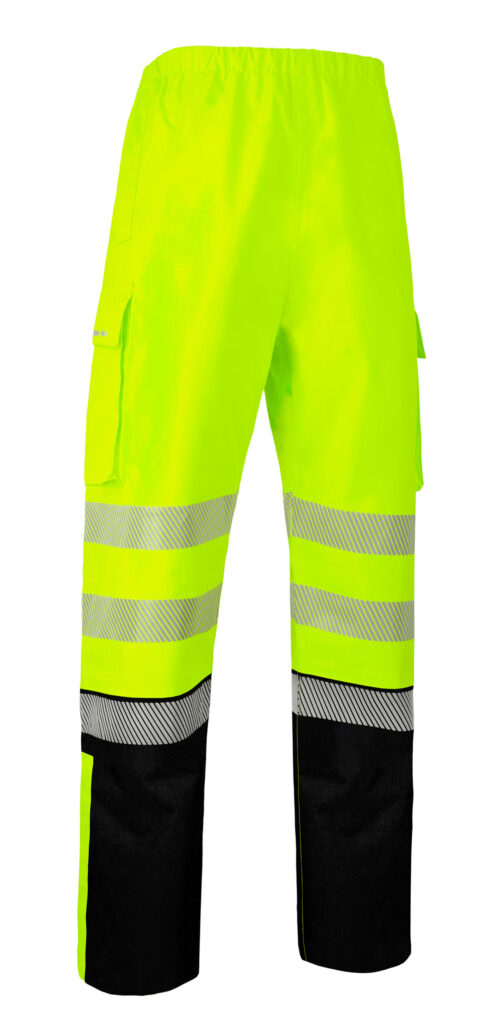 Beeswift Deltic Hi-vis Two-tone Ripstop Breathable And Waterproof Rail Overtrouser Saturn Yellow / Navy Item Code: BSDTRTTSYN