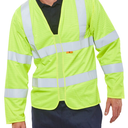 Beeswift Fire Retardant Hi-vis Jerkin Saturn Yellow Item Code: CFRPKJSY