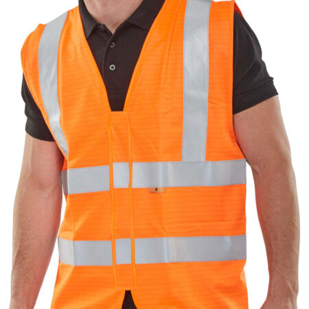 Beeswift Fire Retardant Anti-static Hi-vis Vest Orange Item Code: CFRWCOR