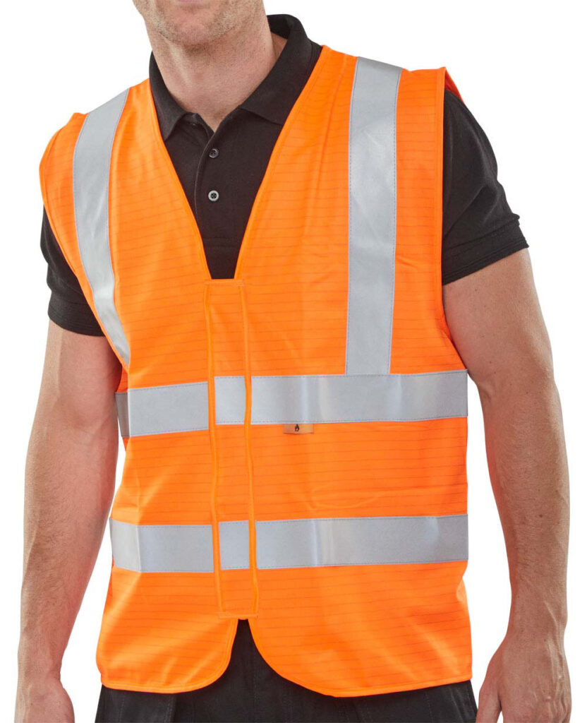 Beeswift Fire Retardant Anti-static Hi-vis Vest Orange Item Code: CFRWCOR
