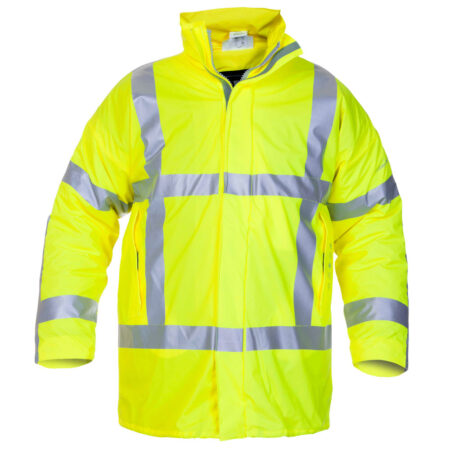 Hydrowear Norfolk Multi Fire Hi-vis Retardant Anti-static Waterproof Lined Parka Jacket Saturn Yellow