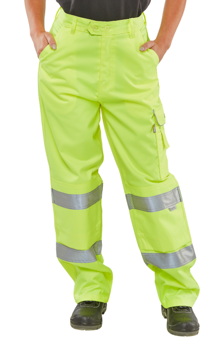 Beeswift Ladies Hi-vis Trousers Saturn Yellow