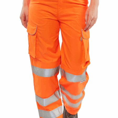Beeswift Ladies Hi-vis Rail Spec Trousers Orange
