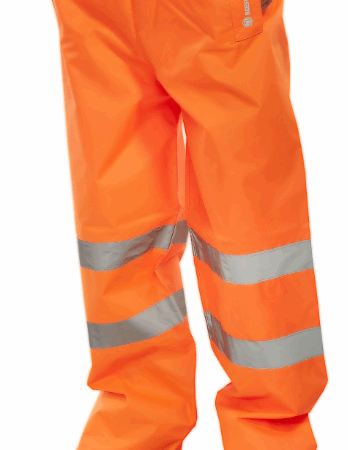 Beeswift Hi-vis Padded Thermal Lined Rain Trousers Orange