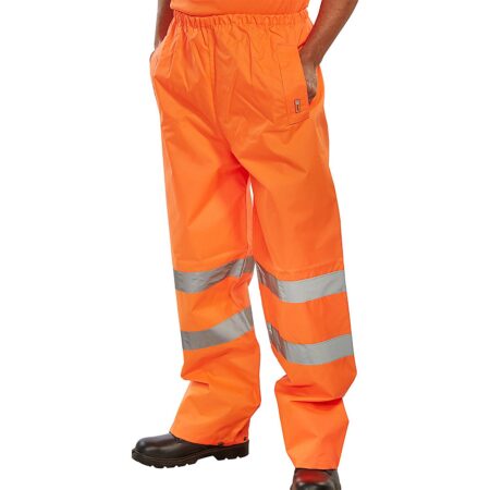 Beeswift Hi-vis Waterproof Traffic Trousers Orange Over Trousers Item Code: TENOR