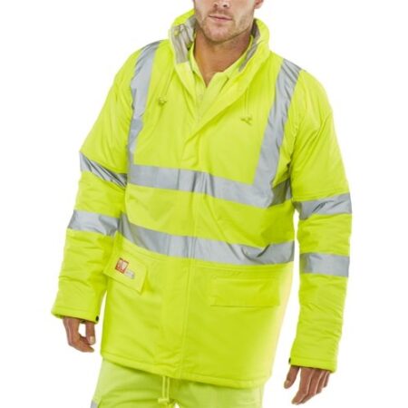 Beeswift Fire Retardant Hi-vis Anti-static Padded Jacket Saturn Yellow