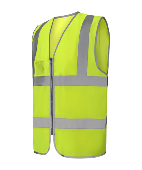 YOKO Hi-vis zip ID reflective border waistcoat Yellow (HVW103-Y)