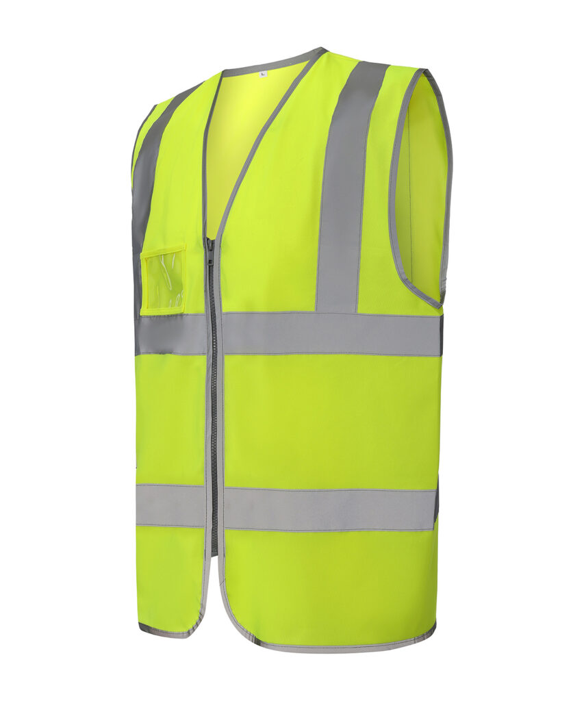 YOKO Hi-vis zip ID reflective border waistcoat Yellow (HVW103-Y)