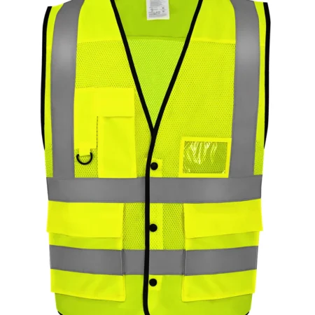 Yoko Hi-vis superior open mesh button waistcoat Yellow (HVW860-Y)