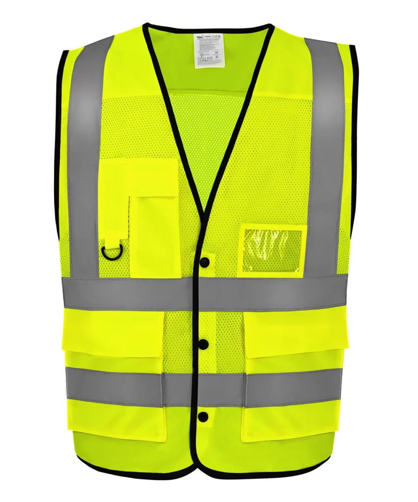 Yoko Hi-vis superior open mesh button waistcoat Yellow (HVW860-Y)