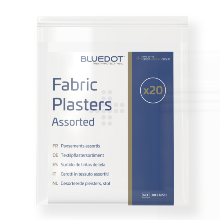 Blue Dot Assorted Fabric Plasters (Bag 20)