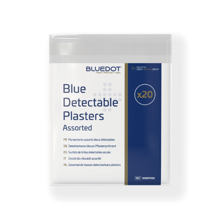 Blue Dot Assorted Blue Detectable Plasters (Bag 20)