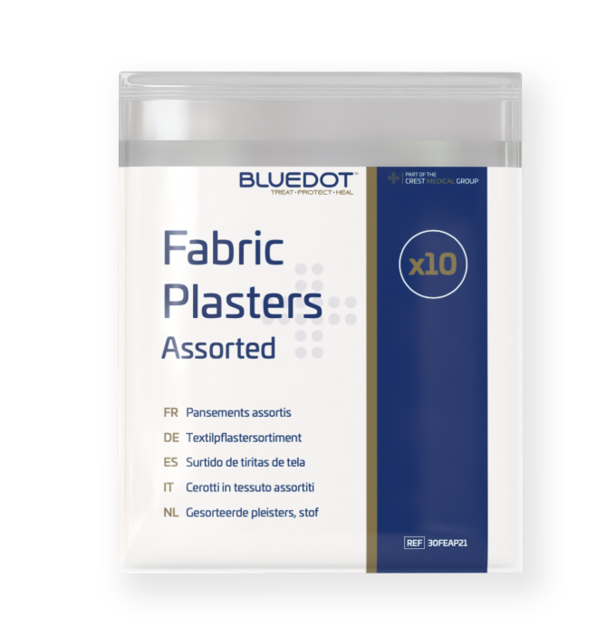 Blue Dot Assorted Fabric Plasters (Bag 10)
