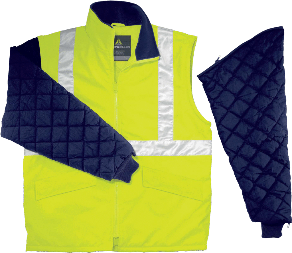 FREEWAY HV 2-in-1 jacket with warm removable sleeves for day and night visibility