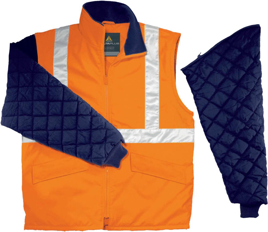 FREEWAY HV 2-in-1 jacket with warm removable sleeves for day and night visibility
