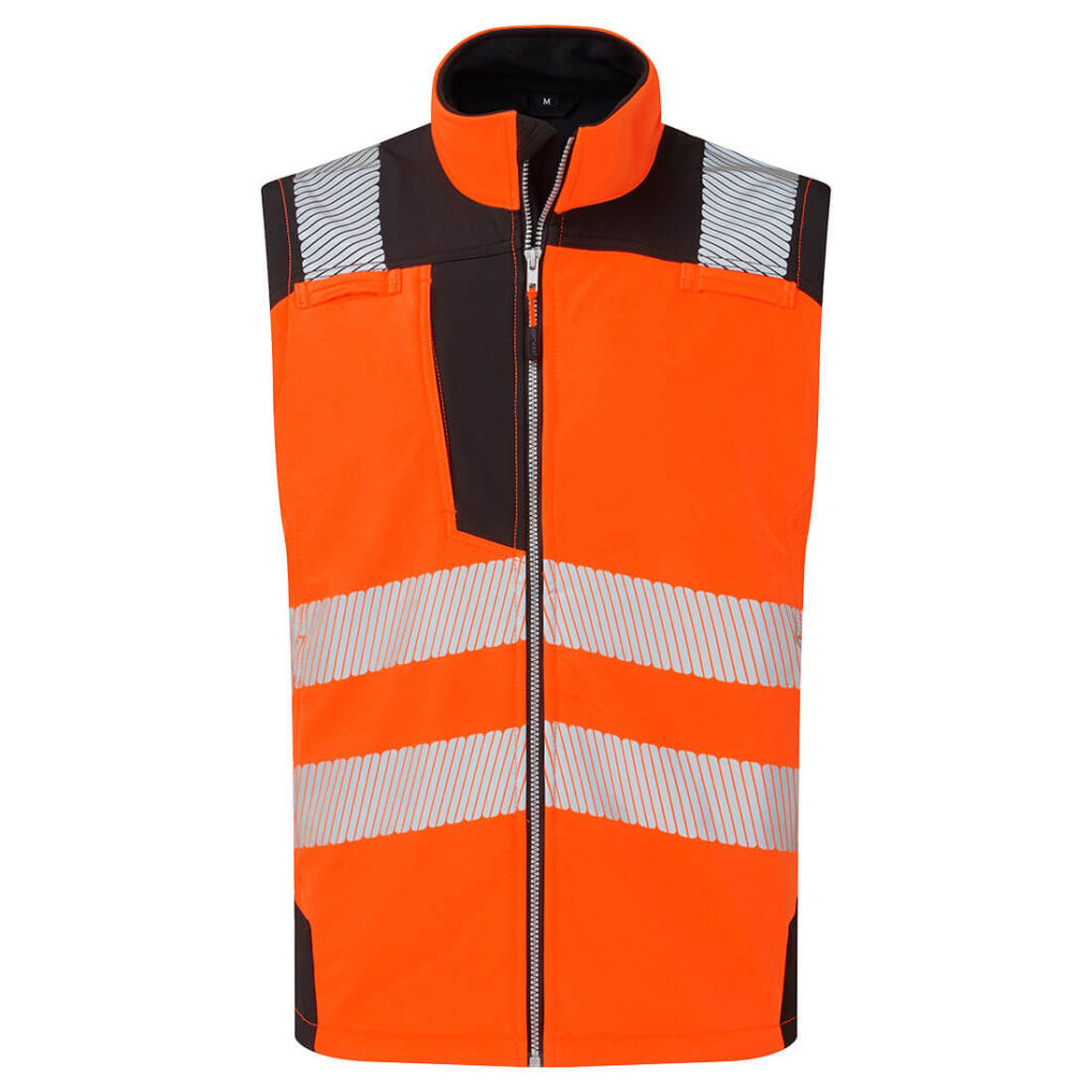 PW325 - PW3 Hi-Vis Softshell Gilet (3L) Orange/Black