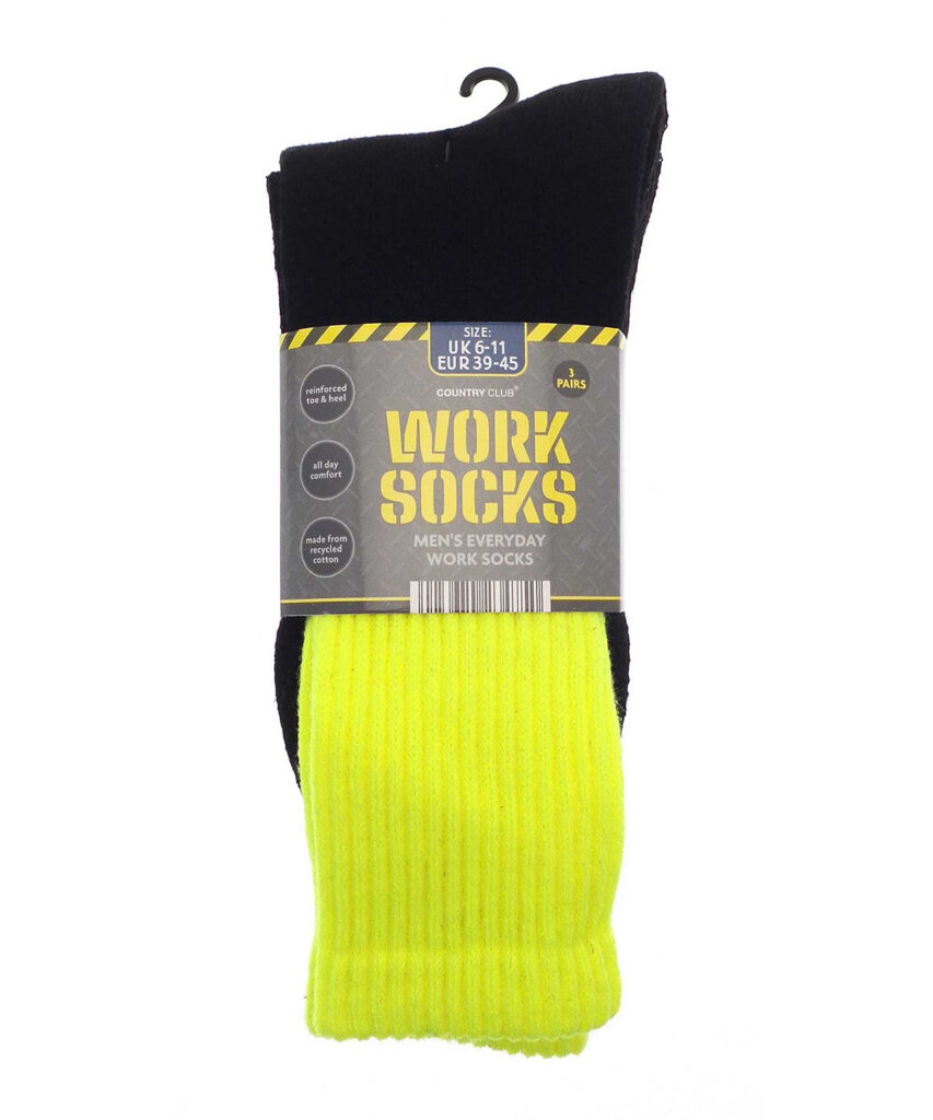 Ribbon Men’s 3-pack work socks (recycled cotton)