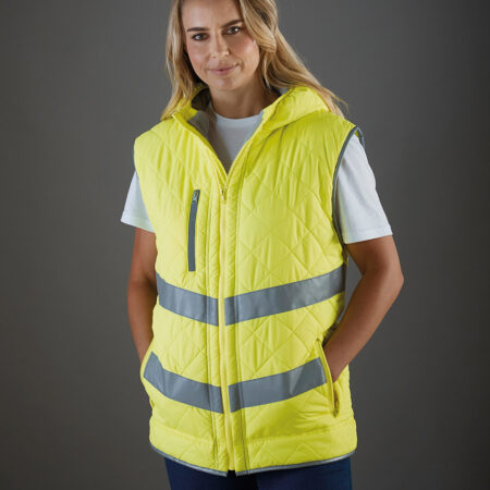 Yoko Hi-vis Kensington hooded gilet (HV007)