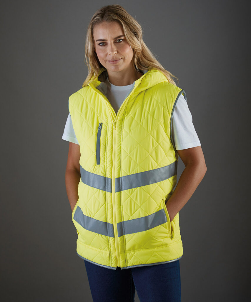 Yoko Hi-vis Kensington hooded gilet (HV007)