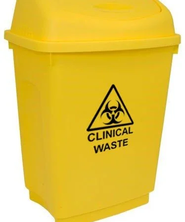 50L Clinical Waste Swing Bin - Yellow