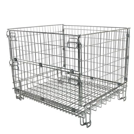 Folding Mesh Pallets fold flat available in H 840 x W 800 x D 1000 mm or  H 1000 x W 1000 x D 1200 mm - Image 2