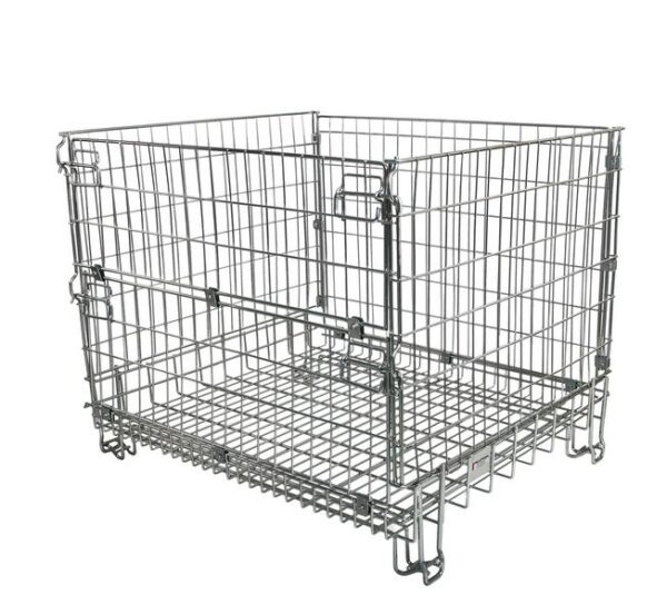 Folding Mesh Pallets fold flat available in H 840 x W 800 x D 1000 mm or H 1000 x W 1000 x D 1200 mm