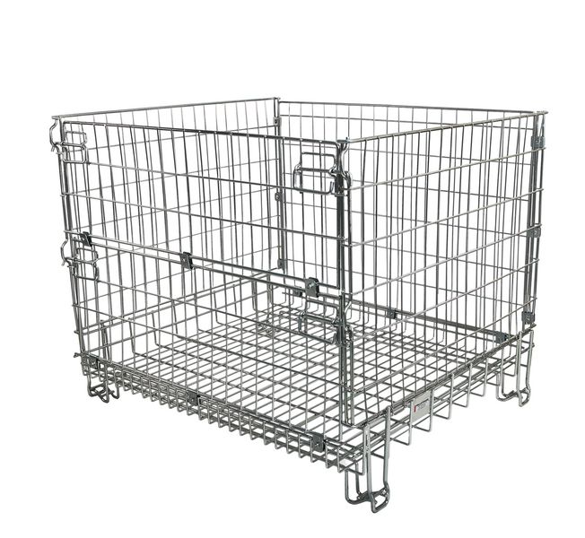 Folding Mesh Pallets fold flat available in H 840 x W 800 x D 1000 mm or H 1000 x W 1000 x D 1200 mm - Image 2