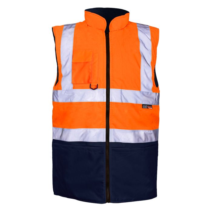 H110 - Supertouch Orange/Navy 2 Tone Bodywarmer