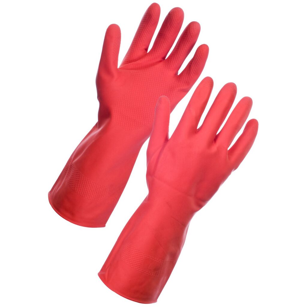 13321-Household Latex Cleaning Gloves Red Priced Per Pair Minimum Order Bag of 12pair