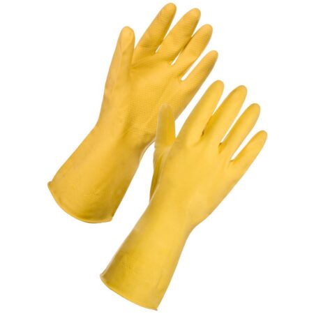 13341-Household Latex Cleaning Gloves Yellow Priced Per Pair Minimum Order Bag of 12pair