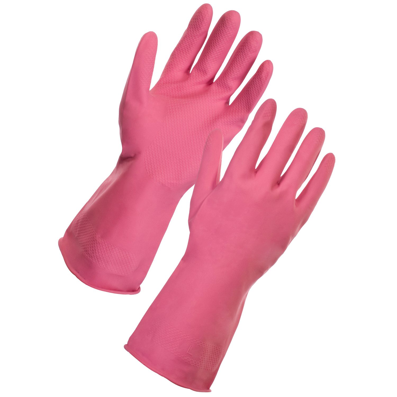 13351-Household Latex Cleaning Gloves Pink Priced Per Pair Minimum Order Bag of 12pair - Image 1