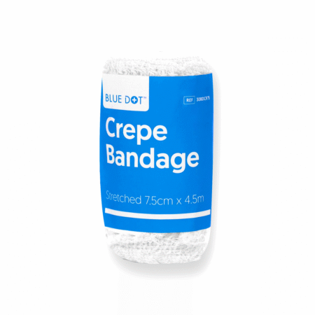 30BDCR75 - Blue Dot Crepe Bandage 7.5cm x 4.5mtr