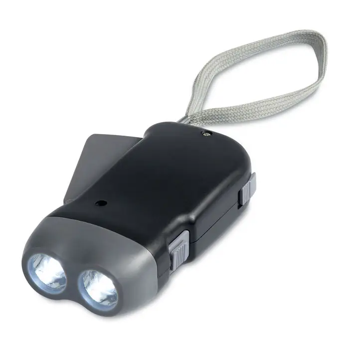 CM7053 2 LED ABS Dynamo Torch – Hand Crank Rechargeable Emergency LED Torch