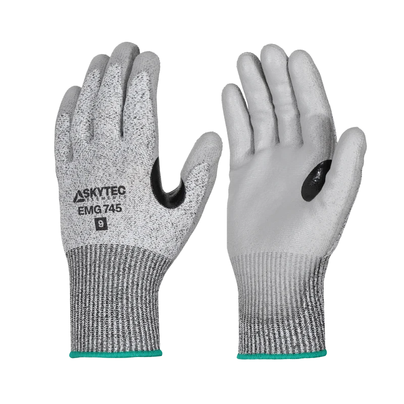 Skytec Cut Resistant Gloves Level D PU Coated Heat Protection
