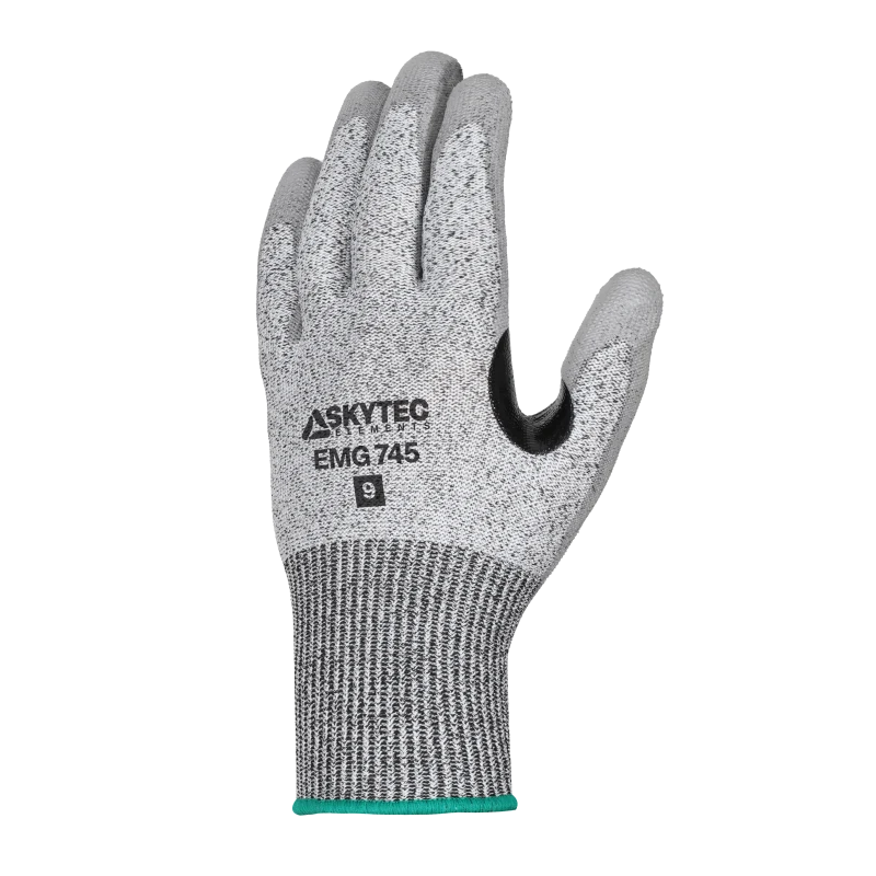 Skytec Cut Resistant Gloves Level D PU Coated Heat Protection