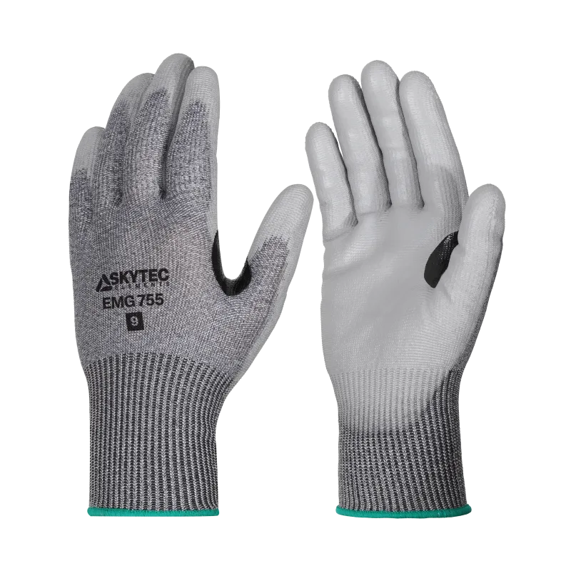 EMG755 - Skytec Cut Resistant Gloves Level D PU Coated Heat Protection