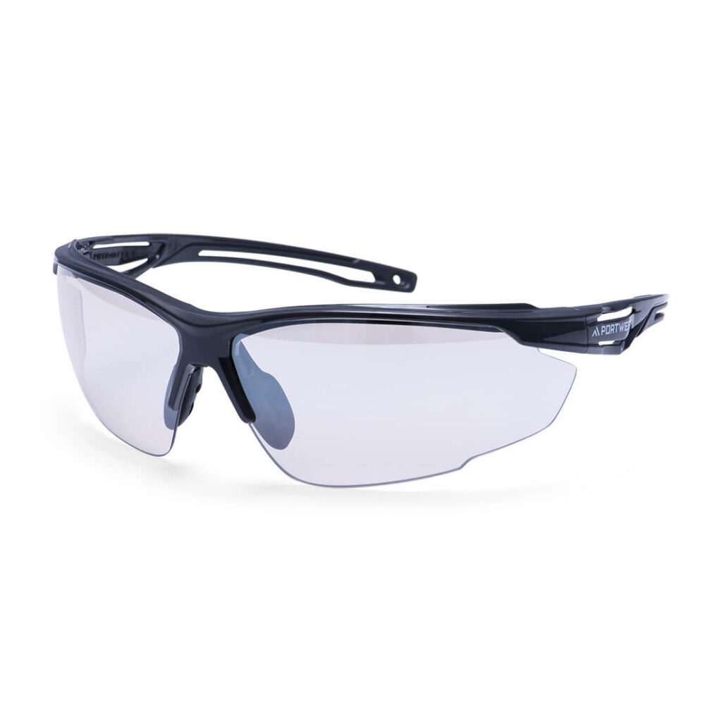 Portwest PS36 - Anthracite Safety Glasses  super soft rubber nose piece.